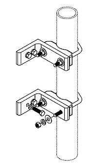 Mounting kit for 2.375in (60mm) OD mast, for CL-1469B/75 -MKPS-1